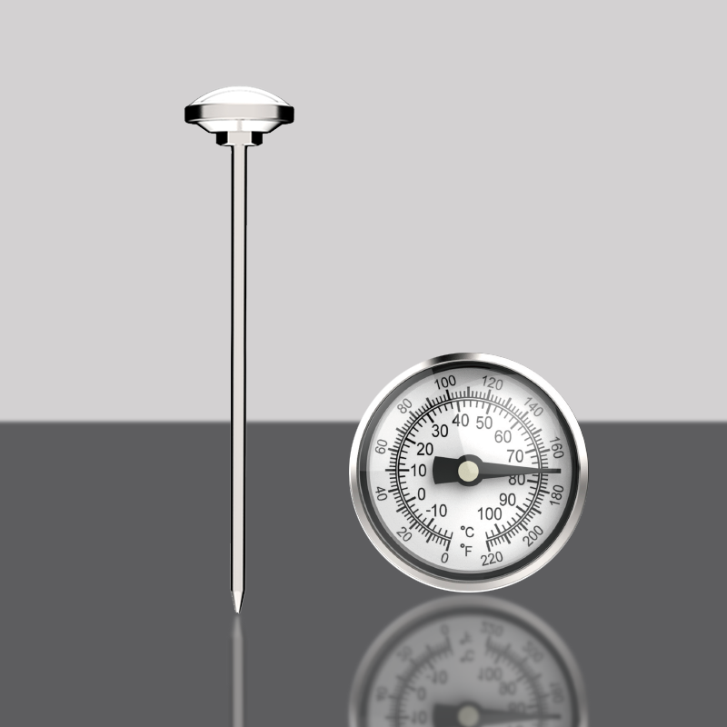 Instant Read Dial Pocket Thermometer Stainless Steel Meat Thermometer Food Cooking BBQ Glass Metal Household Kitchen Essential
