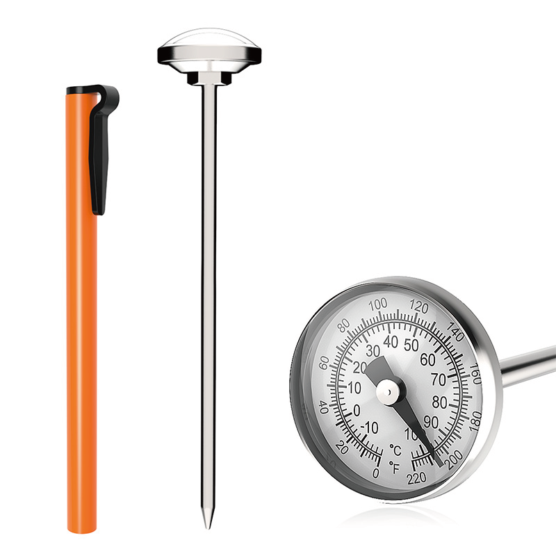Instant Read Dial Pocket Thermometer Stainless Steel Meat Thermometer Food Cooking BBQ Glass Metal Household Kitchen Essential