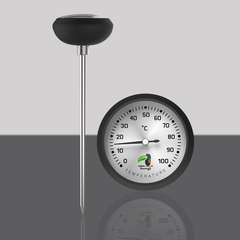 Stainless Steel Dial Thermometer Home Kitchen Use Pocket Clip Instant Read Measuring Milk Water Cooking Temperatures Household