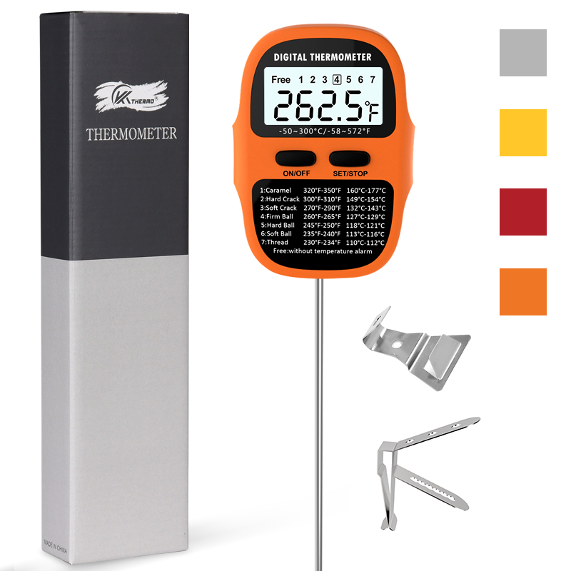 Durable Plastic Digital Candy Thermometer for Deep Frying Long-Range Instant Read Kitchen Food Meat Thermometer Rotating Display