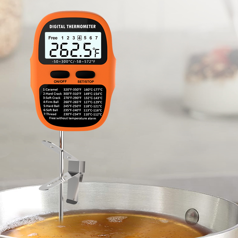 Durable Plastic Digital Candy Thermometer for Deep Frying Long-Range Instant Read Kitchen Food Meat Thermometer Rotating Display