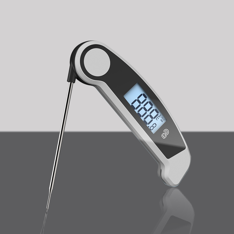 Auto-Rotating Display Digital BBQ Thermometer Waterproof Instant Read Meat Cooking Meter Oven Household Folding Kitchen