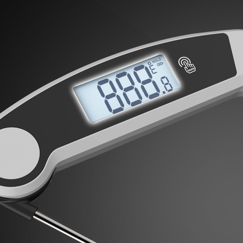 Auto-Rotating Display Digital BBQ Thermometer Waterproof Instant Read Meat Cooking Meter Oven Household Folding Kitchen