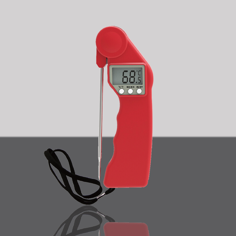 Handheld Digital Kitchen Meat Thermometer Foldable Plastic Food Thermometer Household Temperature Measurement Cooking Metal