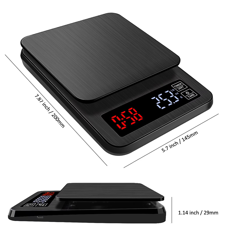 Weighing Scale Mini Scale Stainless Steel Coffee Kitchen 5000G Utensils ABS Stainless Steel coffee scale