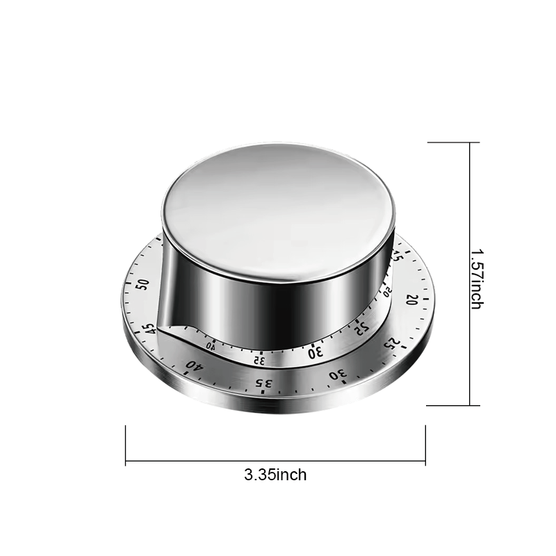 Mechanical Kitchen Timer 60 Minute Countdown with Load Alarm Chef Cooking Clock Metal Magnetic Backing Timer