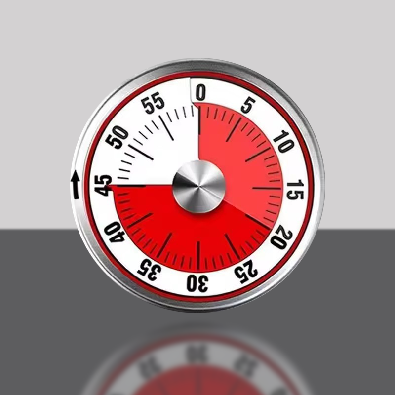 Durable 60-Minute Stainless Steel Cooking Timer Visual Magnetic Kitchen Tool With Eco-Friendly Round Pattern Common Design