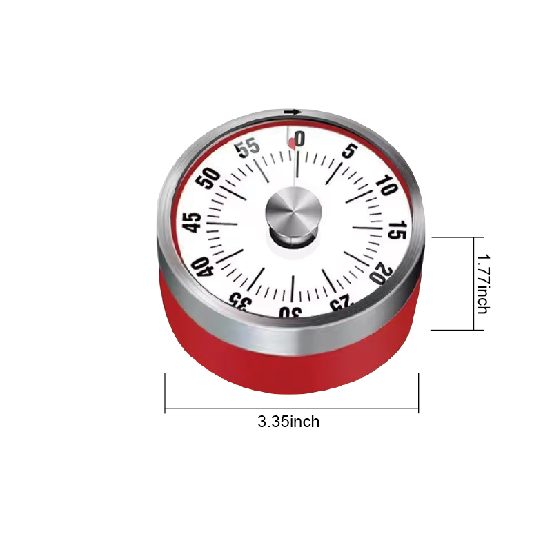 Durable 60-Minute Stainless Steel Cooking Timer Visual Magnetic Kitchen Tool With Eco-Friendly Round Pattern Common Design