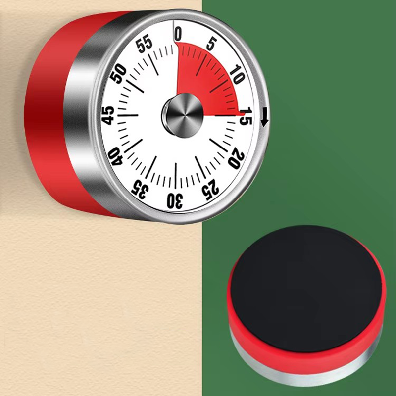 Durable 60-Minute Stainless Steel Cooking Timer Visual Magnetic Kitchen Tool With Eco-Friendly Round Pattern Common Design