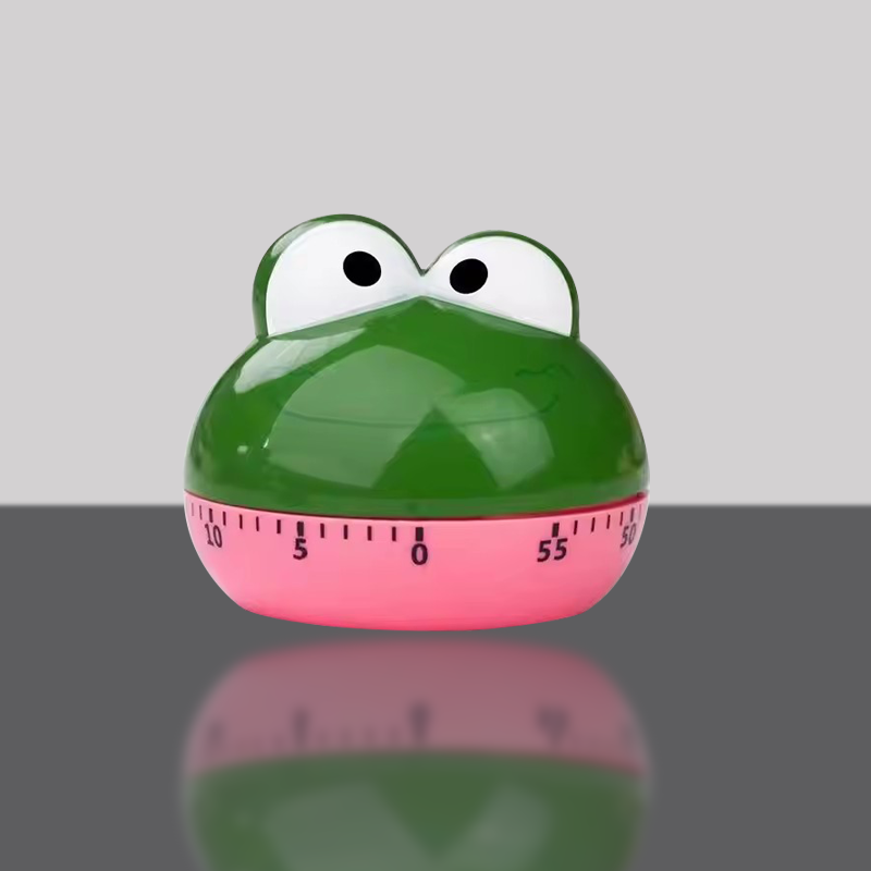 Cute Cartoon Style 60-Minute Mechanical Rotating Kitchen Timer Battery Powered for Home Desktop Decor
