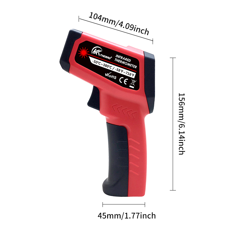High-Temperature Digital LCD Infrared Plastic Kitchen Thermometer Non-Contact Baking Temperature Display Cooking Household Use