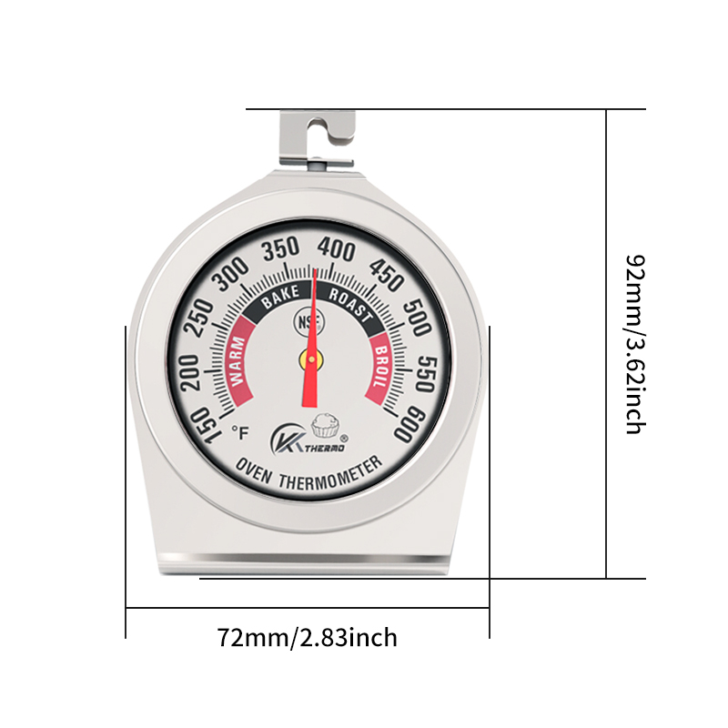 Stainless Steel Dial Oven Thermometer with Hook Panel Base Fast Delivery Monitoring Grill Oven Smoker Instant Read Kitchen Use
