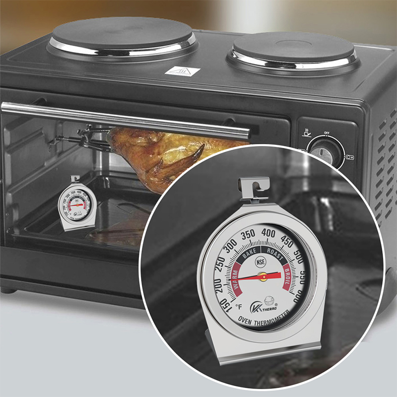 Stainless Steel Dial Oven Thermometer with Hook Panel Base Fast Delivery Monitoring Grill Oven Smoker Instant Read Kitchen Use