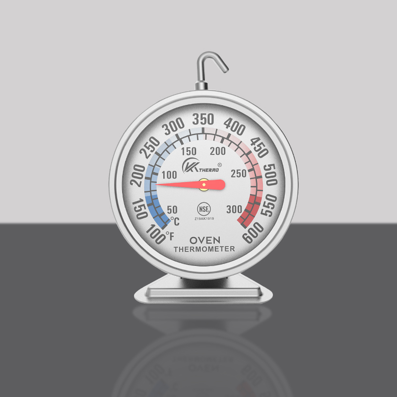Large Dial 360 Degree Rotarty Hook Oven Thermometer Easy Read Metal Household Kitchen Cooking Temperature Monitoring Indoor BBQ