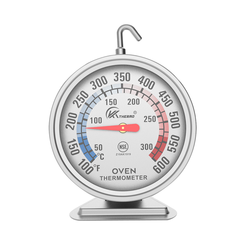 Large Dial 360 Degree Rotarty Hook Oven Thermometer Easy Read Metal Household Kitchen Cooking Temperature Monitoring Indoor BBQ